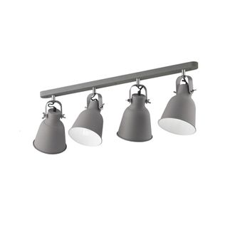 Luce-Ambiente-Design Aplique de metal gris y blanco con cuatro luces orientables