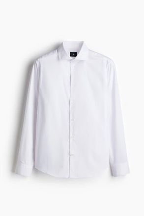 H&M Slim Fit Cotton Shirt in White at Nordstrom, Size Xxx-Large