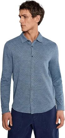 John Varvatos Paladino Shirt Mens Clothing Oiled Blue : MD, Cotton/Polyester