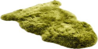 Infinity Leather Genuine Green Sheepskin Natural Silky Soft Fluffy Real Wool Rug