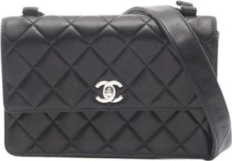 Chanel Pre-owned Vintage Cross Body Bag - Dames - Vintage Schoudertas - Zwart - ONE Size - Leer - Vintage