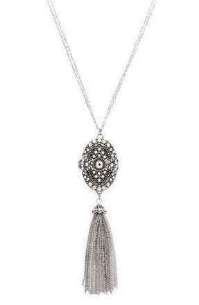 Olivia Welles Locket Tassel Necklace in Antique at Nordstrom Rack