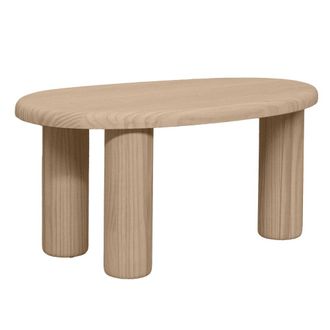 Naan Furniture Mesa de centro peque&ntilde;a en pino macizo natural 61,6 cm barnizado