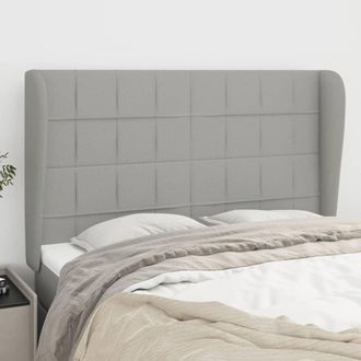 vidaXL Cabecero Con Orejas De Tela Gris Claro 147x23x118/128 Cm Vidaxl