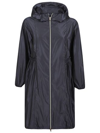Herno Black Ruffled Details Hooded Parka