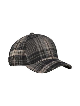 Lerros Strickm&uuml;tze LERROS Karierte Basecap f&uuml;r Herren, Herren, Gr. Normalgr&ouml;ssen, anthra melange, Materialmix, M&uuml;tzen Strickm&uuml;tze
