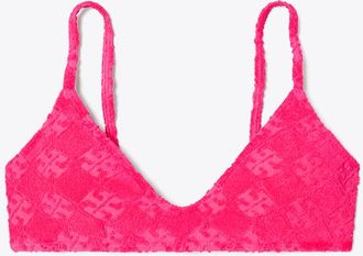 Tory Burch Womens Terry Logo Bikini Top, size XL