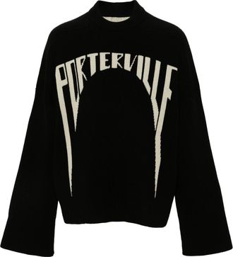 Rick Owens BlackWhite High-Neck Sweater