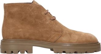 Hogan Enkellaarzen van su&egrave;de met logo - Heren - Veterlaarzen - Bruin - 39 EU - Su&egrave;de - Schoenen