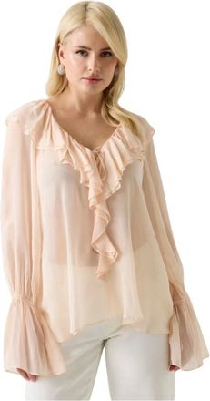 Marciano Overhemden, Dames, Roze, XS, Adela LS Ruffles Blouse