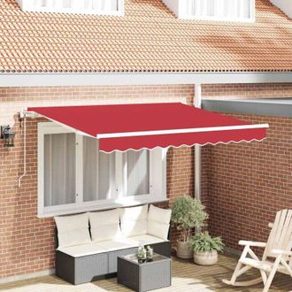 vidaXL Toldo Retr&aacute;ctil Rojo 350 X 200 Cm Poli&eacute;ster, Aluminio Vidaxl