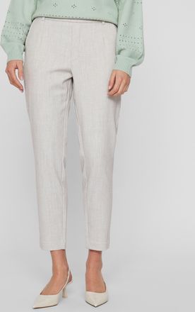 Vila Anzughose VILA VIVARONE HW SLIM PANT - NOOS, Damen, Gr. 34, N-Gr, grau (light grau melange), Web, Obermaterial: 66% Polyester, 28% Viskose, 6% Elastha