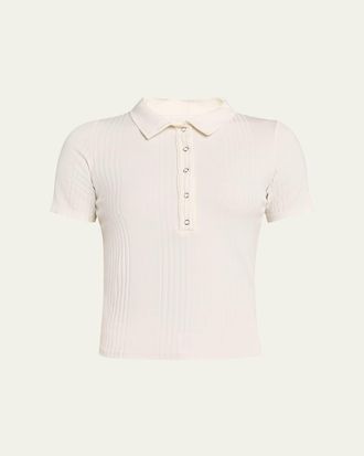 NSF Alden Snap-Front Variegated Rib Polo