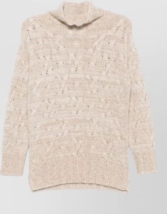 Fabiana Filippi cable-knit sequin-embellished turtleneck sweater