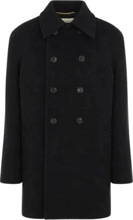 Saint Laurent Manteau Double Ouvrable - Dames - Mantel - Zwart - S - Wol - Jassen