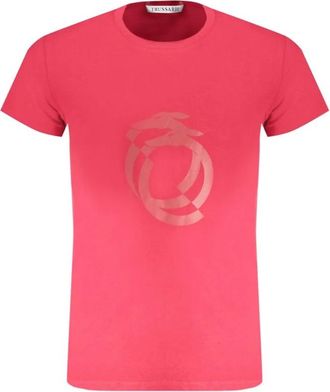 Trussardi Print Logo Ronde Hals T-Shirt - Dames - T-shirts - Roze - 2XL - Tops