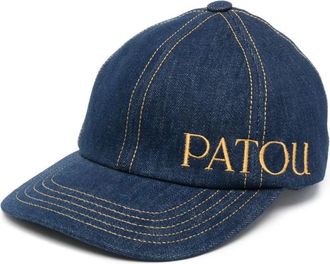 Patou Denim Baseball Cap met Logo Borduurwerk - Dames - Petten - Blauw - S - Denim - Accessoires