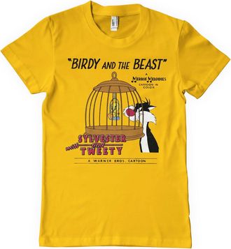 Looney Tunes Officially Licensed Birdy and The Beast Mens T-Shirt (Gold), Medium