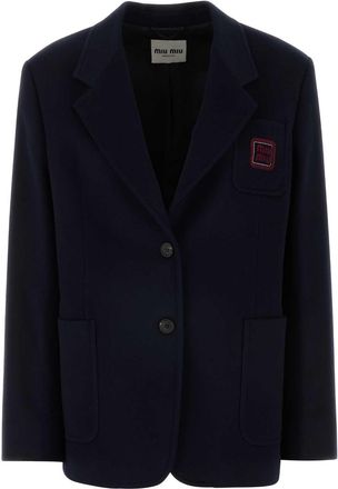 Miu Miu Midnight Blue Wool Blend Blazer