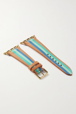 La Californienne Cinturino Per Orologio In Pelle Aa Righe - Blu