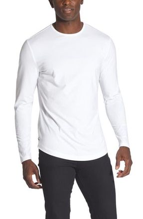 Cuts AO Curved Hem Long Sleeve T-Shirt in White at Nordstrom, Size Xx-Large