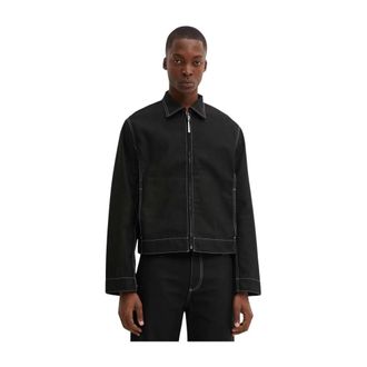 Sunnei Shirt-jack met contrasterende stiksels - Heren - Zomerjassen - Zwart - XS - Katoen - Jassen