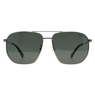 Polaroid Aviator Unisex Ruthenium Groen Gepolariseerd PLD 4141/G/S/X