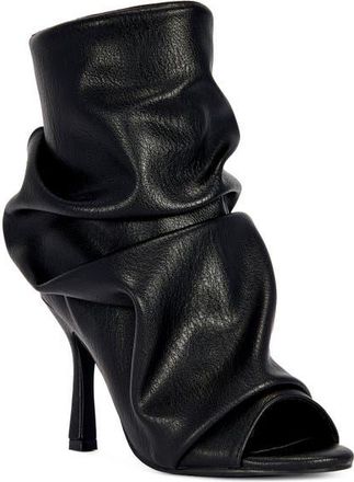 Azalea Wang Apex Slouchy Open Toe Bootie in Black at Nordstrom, Size 8.5