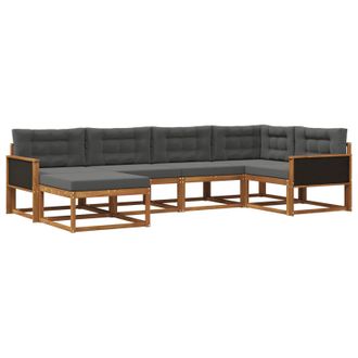 vidaXL Conjunto De Sof&aacute;s De Exterior 6 Pcs Natural Y Antracita Vidaxl