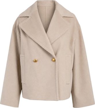 Max Mara Double-Breasted Coat - Dames - Mantel - Beige - XS - Jassen