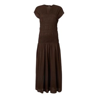 Closed Closed, Midi Dresses, female, Brown, Size: M Smocket Maxikjole