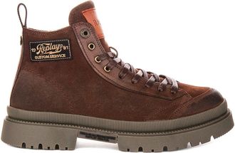 Replay Lace-up Boots, male, Brown, 10 UK, Sandtown Mount Suede Ankle Boots