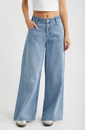 YMI Relaxed Extra Baggy Wide Leg Jeans in Light Blue at Nordstrom, Size 11