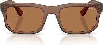 A|X Armani Exchange 56mm Square Sunglasses in Matte Frosted Brown/bronze at Nordstrom