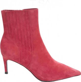 Vaneli Womens Dearan Point-Toe Suede Ankle Boots In Red
