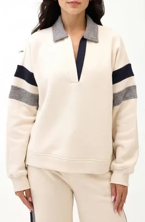 Threads 4 Thought Lourdes Colorblock Fleece Sweatshirt in Tapioca/heather Grey at Nordstrom, Size Small