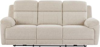 VENTE-UNIQUE.COM Sof&aacute; relax poli&eacute;ster 3 plazas beige 228x98cm