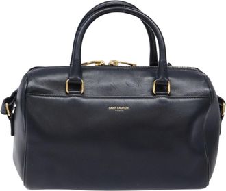 Saint Laurent Baby Duffle Navy Leather Handbag (Pre-Owned)