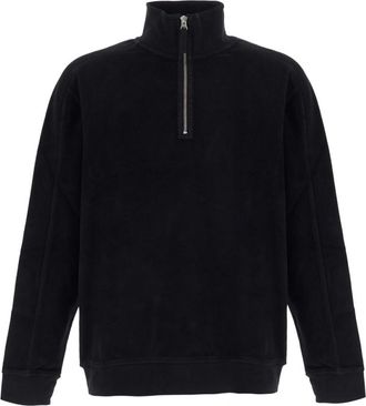 C.P. Company Black Solid Mock Collar Sweater