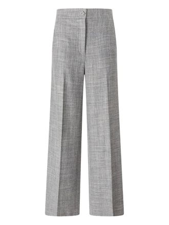 Genny crown-plaque wide-leg trousers - Grey