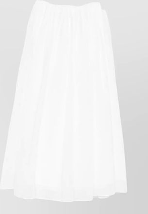 Brunello Cucinelli long flowing cotton skirt with sheer overlay