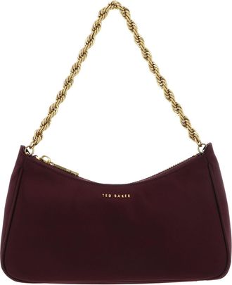 Ted Baker Agnise Chain Detail Satin Shoulder Bag Wine Red