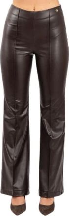 LuckyLu Broeken, Dames, Bruin, S, Leer, Pantalone