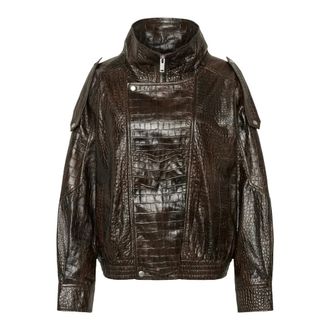 MY ESSENTIAL WARDROBE MWElijah Leren Jas - Dames - Jassen - Bruin - Maat: M Zijde