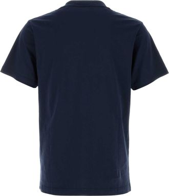 Sporty & Rich Mens Navy Blue Cotton T-Shirt Darknavy Exterior
