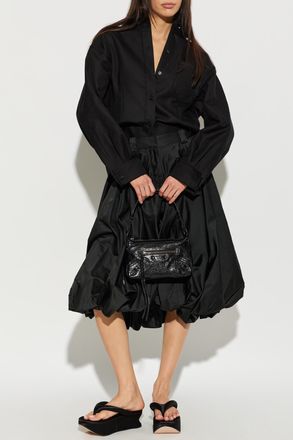 Balenciaga Asymmetrical Cut Shirt, Womens, Black