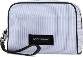 Dolce & Gabbana Mens Embroidered Poplin Clutch Multicolorazzurro