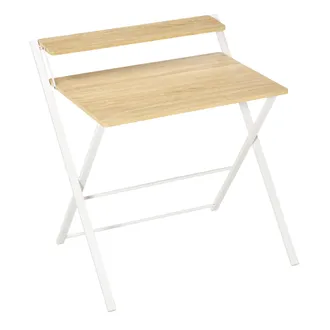 HOMCOM Scrivania Pieghevole Salvaspazio Con Mensola Legno Metallo 81.5x70x84cm - Homcom