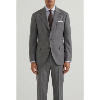 Brunello Cucinelli Medium Grey Wool Suit, Brand Size 54 (US Size 44)