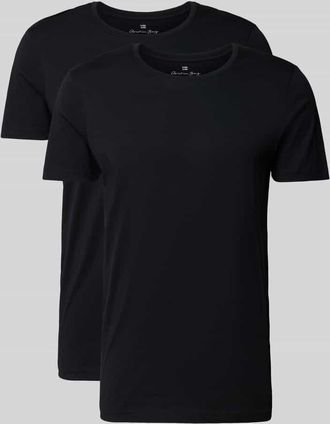 Christian Berg T-Shirt mit Rundhalsausschnitt im 2er-Pack in Black, Größe XXXL